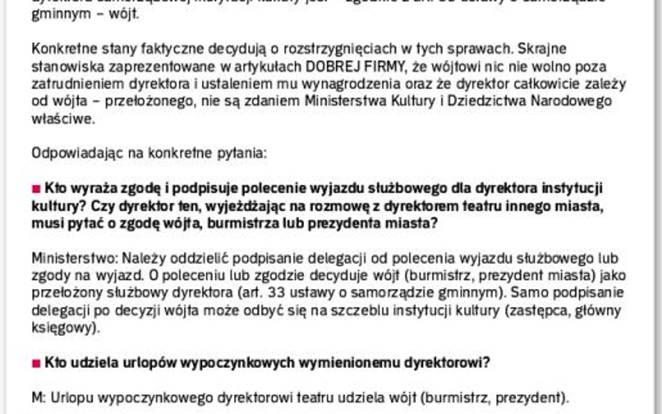 Dyrektor teatru nie do końca jest samodzielnym pracodawcą