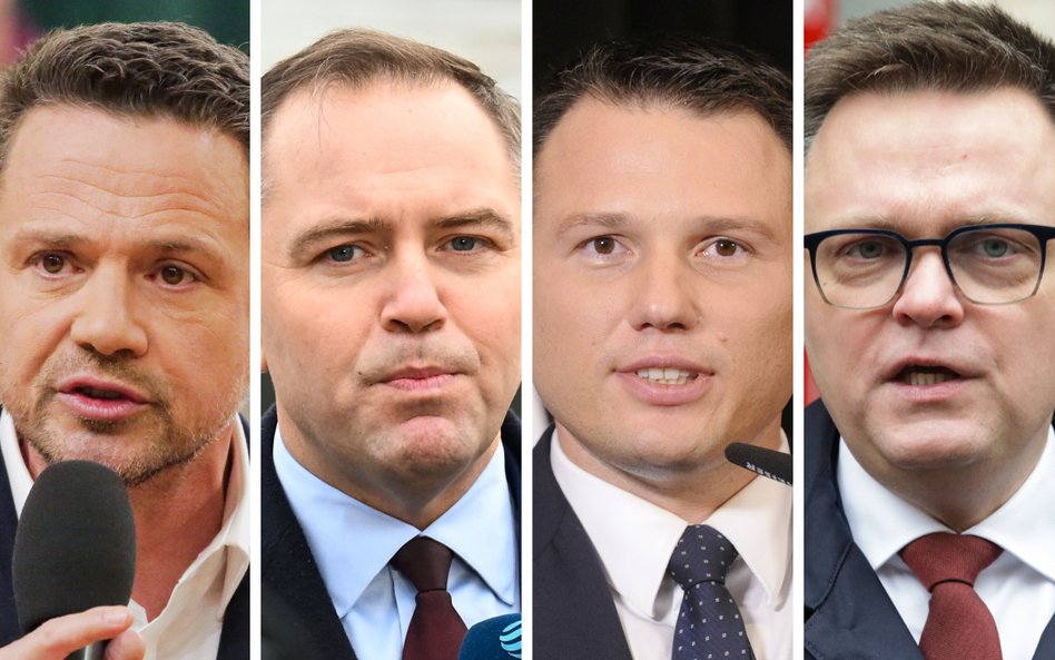 Rafał Trzaskowski, Karol Nawrocki, Sławomir Mentzen i Szymon Hołownia