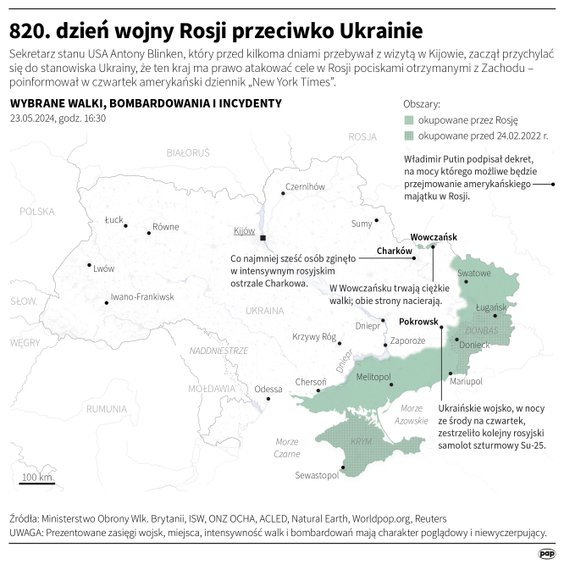 Tak wyglądała sytuacja na froncie w 820 dniu wojny