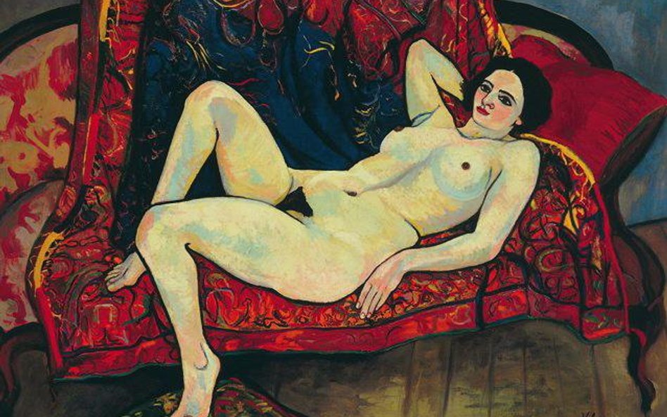 Suzanne Valadon, Akt na czerwonej kanapie , 1920