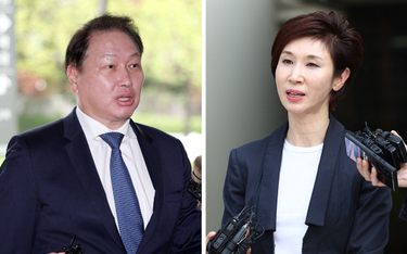 Prezes SK Group Chey Tae-wona i jego żona Roh So-young, córka byłego prezydenta Korei Południowej Ro