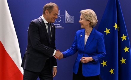 Premier Donald Tusk i przewodnicząca Komisji Europejskiej Ursula von der Leyen