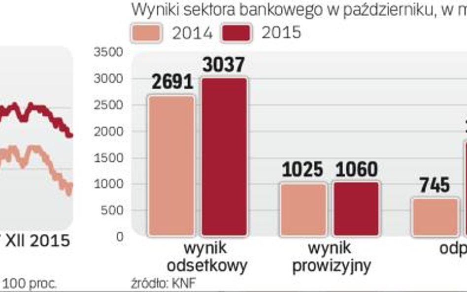 Wzrost odpisów pogrążył Wynik sektora bankowego w październiku