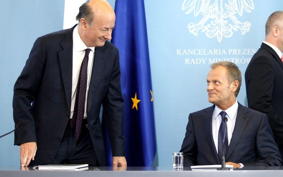 Minister finansów Jacek Rostowski i premier Donald Tusk