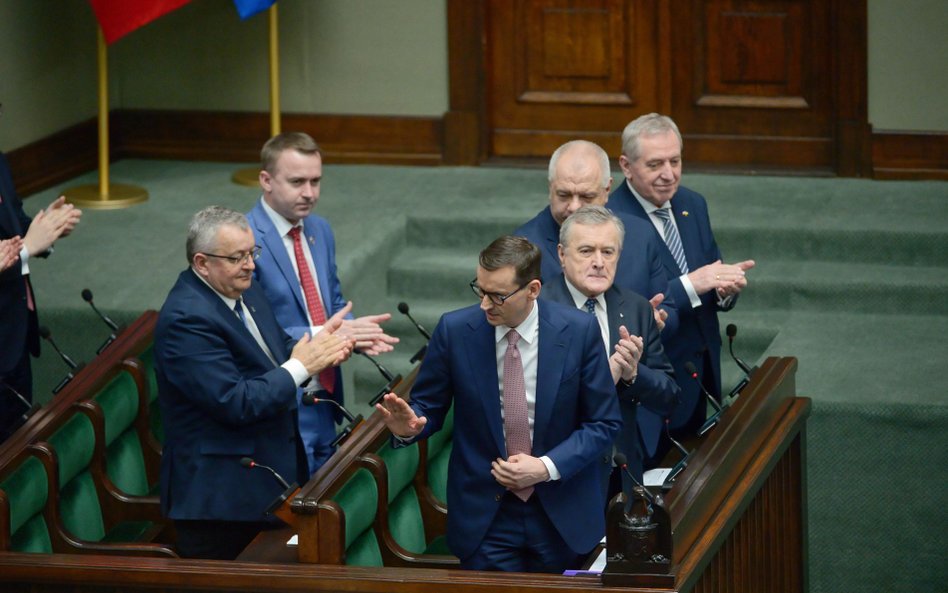 Premier Mateusz Morawiecki w sejmowych ławach