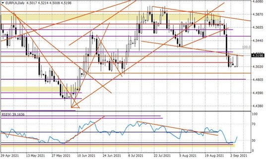 Wykres dzienny EURPLN
