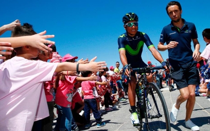 Nairo Quintana na starcie trzeciego etapu Giro.