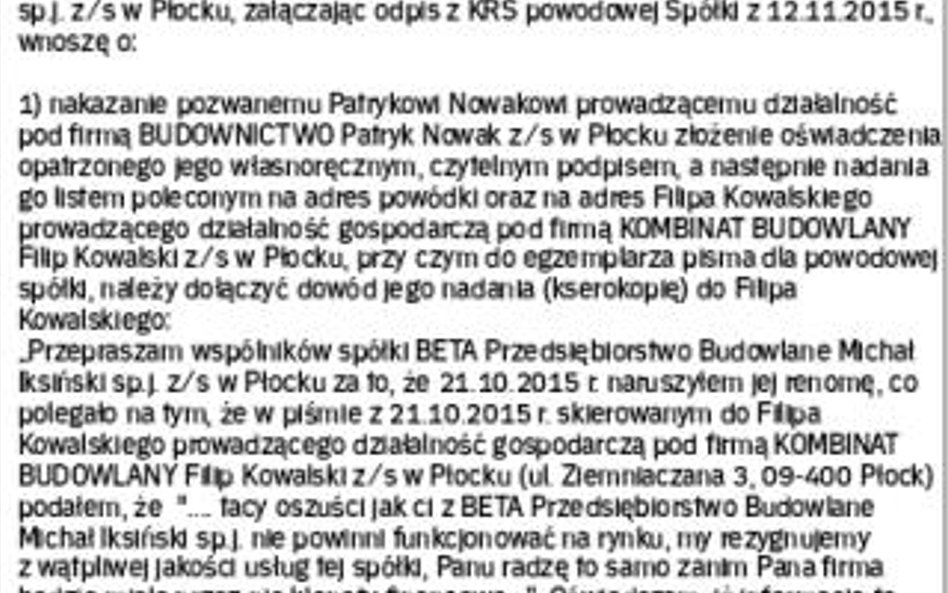 Wzór pozwu o ochronę dóbr osobistych i zadośćuczynienie