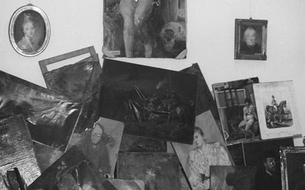 Sala Zniszczeń, część wystawy Warszawa oskarża, otwartej w Muzeum Narodowym 3 maja 1945 roku. W sali