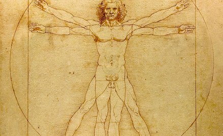 „Proporcje ciała ludzkiego wg Witruwiusza” Leonarda da Vinci