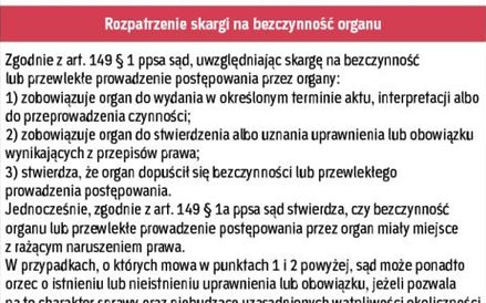 TABELA NR 2. Przebieg postępowania w sprawie ze skargi na bezczynność