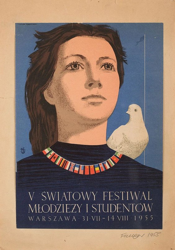 Plakat proj. Wojciecha Fangora i Jerzego Tchórzewskiego, 1955