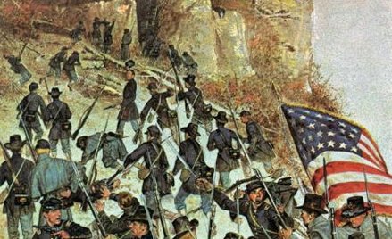 Żołnierze 6. Regimentu z Wisconsin zwanego Żelazną Brygadą wdzierają się na Turner's Gap, 14 wrześni