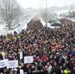 Największą fabryką Saaba w Trollhattan we Szwecji. Demonstracja ponad 3000 pracowników