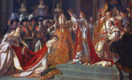 Obraz Jacquesa- -Louisa Davida „Koronacja cesarza Napoleona oraz cesarzowej Józefiny w katedrze Notr