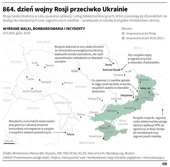 Tak wyglądała sytuacja na froncie na Ukrainie w 864. dniu wojny
