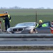 4 marca 2016 r. na autostradzie A4 pancerne bmw wpadło w poślizg i zjechało do rowu