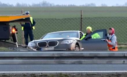 4 marca 2016 r. na autostradzie A4 pancerne bmw wpadło w poślizg i zjechało do rowu
