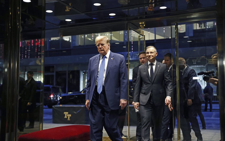 Prezydent RP Andrzej Duda w Trump Tower na Manhattanie 17 kwietnia 2024 r. Podczas dwuipółgodzinnej 