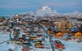 Nuuk na Grenlandii, widok z drona