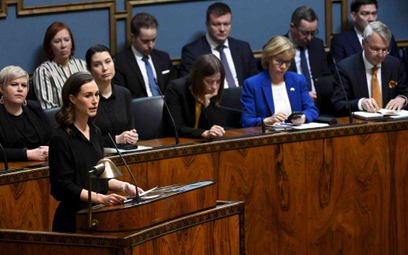 Sanna Marin, premier Finlandii, w parlamencie