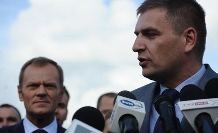 Bartosz Arłukowicz i Donald Tusk podczas kampanii przed wyborami parlamentarnymi