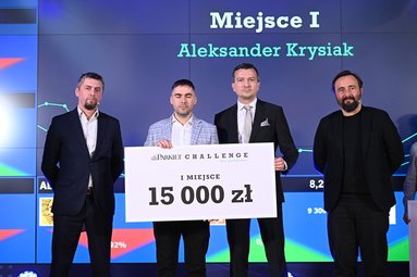 Aleksander Krysiak, zwycięzca tegorocznej edycji Parkiet Challenge. W finałowej rozgrywce wypracował