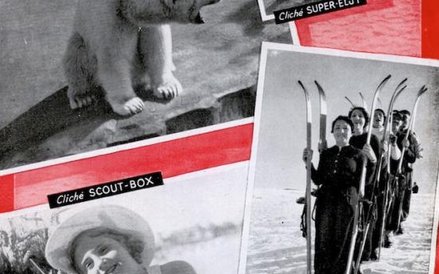 Okładka katalogu aparatów fotograficznych marki Lumi?re, 1947.