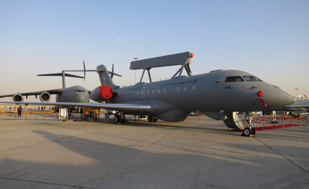 Saab GlobalEye podczas Dubai Airshow 2021