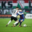 Zawodnik Piasta Gliwice Michał Chrapek (P) oraz Ruben Vinagre (L) z Legii Warszawa w meczu 20. kolej