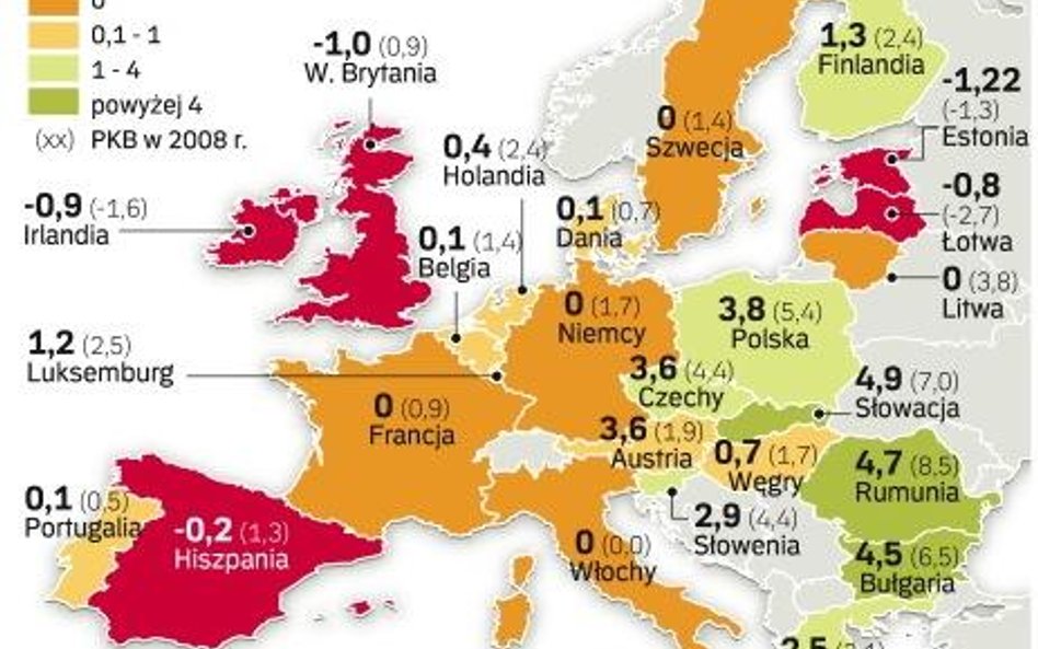 JAK BĘDZIE WYGLĄDAĆ WZROST GOSPODARCZY W UNII. To nie spowolnienie, to recesja. Spadek produktu kraj