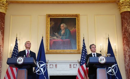 Wspólna konferencja prasowa Jensa Stoltenberga i Antony'ego Blinkena