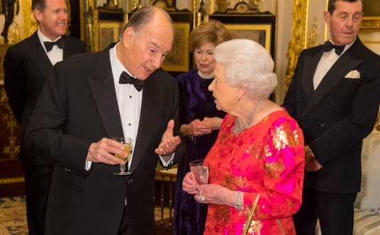 Aga Chan i królowa Elżbieta II w 2018 roku