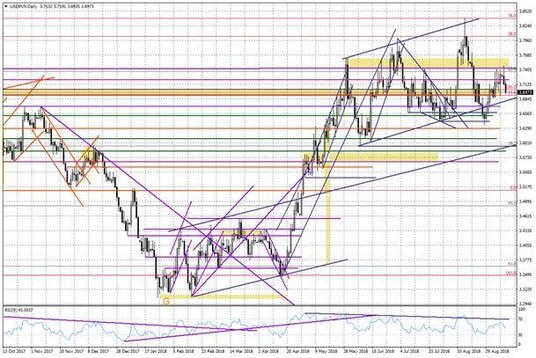 Wykres dzienny USDPLN