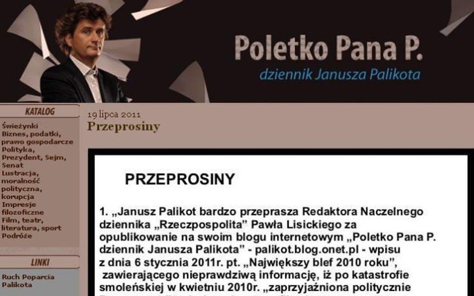 Palikot przeprosił Rzeczpospolitą