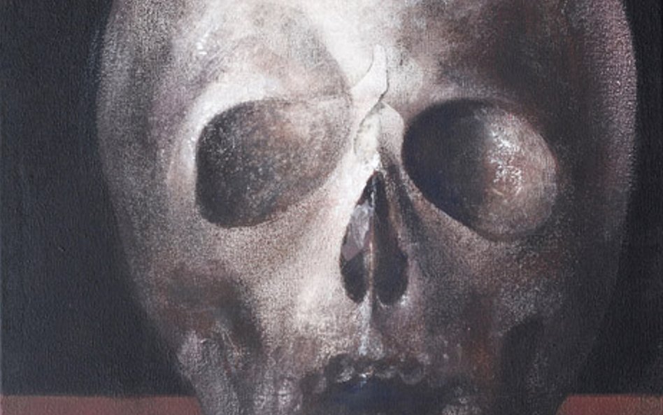 CZASZKA, 2016, 35×30 cm, tempera na płótnie