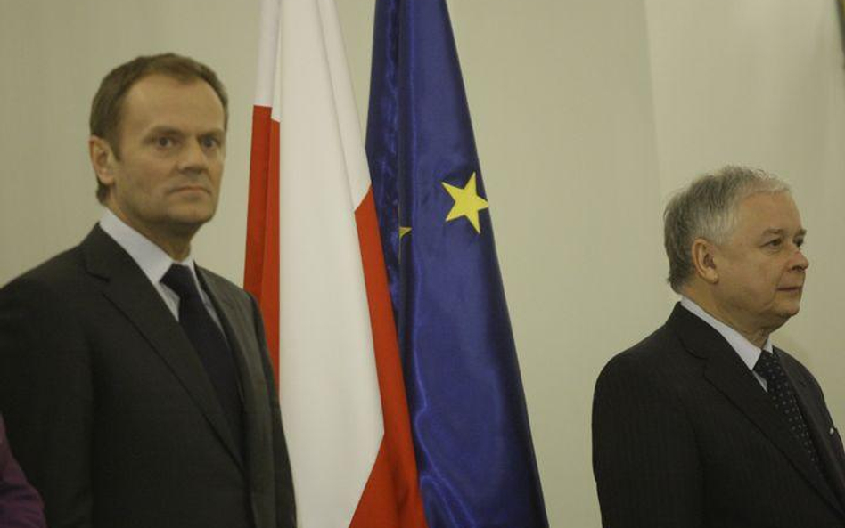 Premier Donald Tusk i prezydent Lech Kaczyński