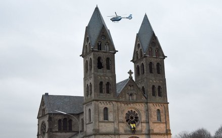 Neoromańska katedra św. Lamberta w Immerath tuż przed pracami rozbiórkowymi