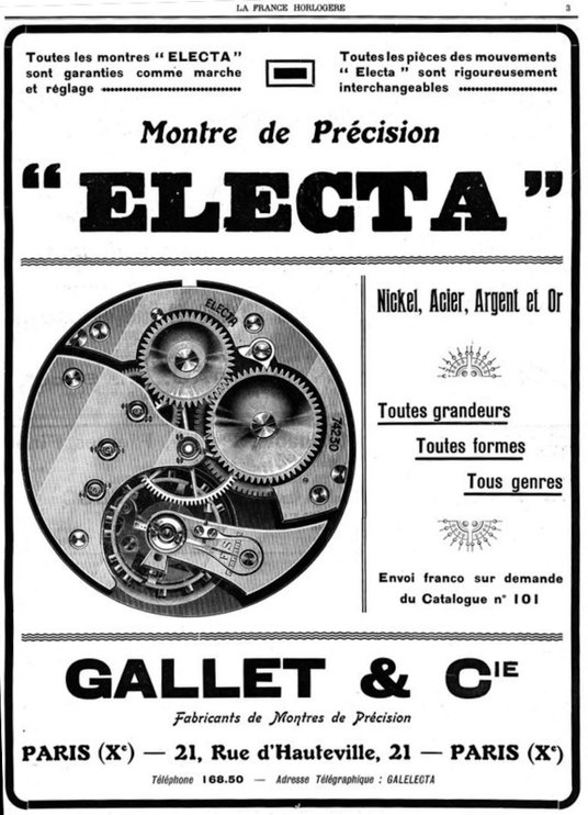 Reklama Gallet z 1909 roku.