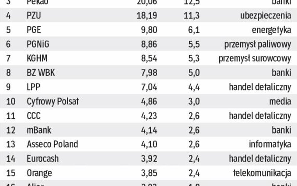 Spółki należące do WIG20