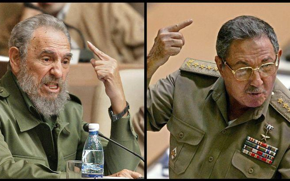 Fidel Castro (z lewej) i Raul Castro