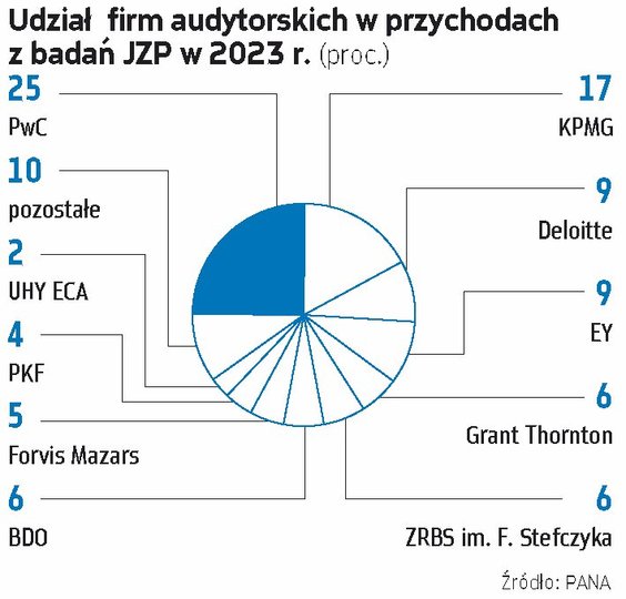 W 2024 r. przychody z badań ustawowych JZP (czyli m.in. firm giełdowych) w Polsce wyniosły 141 038 t