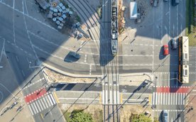 Plac Zawiszy z wysokości lotu dronem