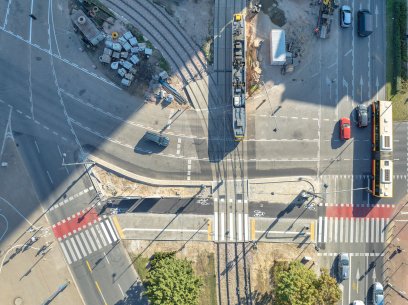 Plac Zawiszy z wysokości lotu dronem