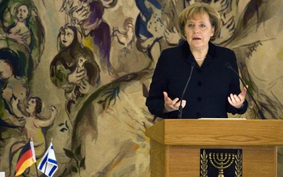 Kanclerz Angela Merkel, pierwszy szef zagranicznego rządu występujący na forum izraelskiego parlamen