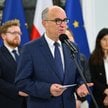 Marszałek Sejmu Włodzimierz Czarzasty podczas konferencji prasowej w Sejmie