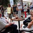 Protest przeciw obecności turystów w hiszpańskim mieście Alicante.