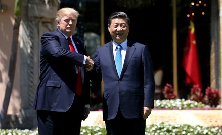 Donald Trump i Xi Jinping podczas spotkania w Mar-a-Lago na Florydzie w 2017 roku
