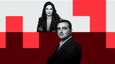Marzena Tabor-Olszewska, redaktor prowadząca „Rzeczpospolitej”  i Rusłan Szoszyn, dziennikarz działu
