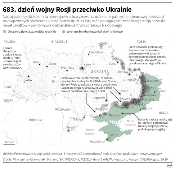 Sytuacja na ukraińskim froncie w 683 dniu wojny